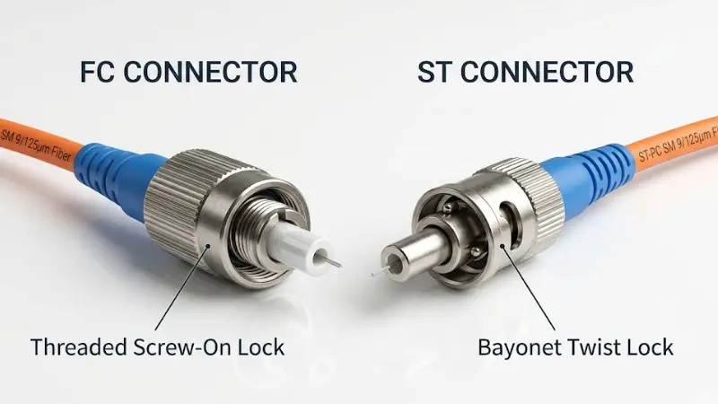 FC vs ST Connector: Key Differences, Identification & Selection Guide