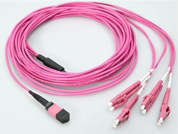 MTP Female To 4 × LC UPC Duplex, 8-Fiber OM4 MTP Female To 4 × LC UPC Duplex, 8-Fiber OM4